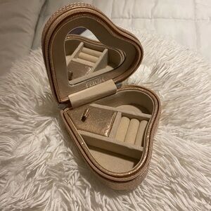 Heart-Shaped Jewelry Box - Gold